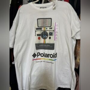 RARE Polaroid Short Sleeve White Graphic T-Shirt Size XXL NEW WITH TAGS VINTAGE